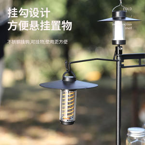 Camping Desktop Double Layer Shelf Aluminum Alloy Lightweight Folding <b>Table</b> Frame Outdoor Camping <b>Table</b> Lamp Hanger - Product Image 2