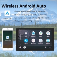 4K + 1080P Cámara dual 7 pulgadas Grabador DVR portátil Carplay Pantalla táctil Inalámbrico Carplay Android Auto