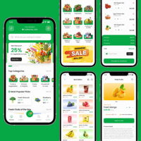 Kit de Interfaz de Usuario para Aplicaciones de Tiendas de Abarrotes, Software Móvil de Entrega de Comida, Compatible con Linux y MAC, Aplicación de Comercio Electrónico con Soporte para Internet, Disponible en Stock