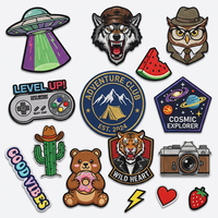 Patch brodé thermocollant personnalisé en 3D avec logo en relief, broderie animale, pour vêtements et chapeaux, fabriqué en usine certifiée