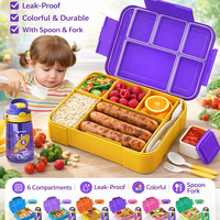 Ensemble de boîtes à lunch 1,45 L en PP sans BPA, compatibles micro-ondes, avec bouteille d'eau et logo personnalisé