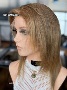 Peluca de cabello humano europeo sin pegamento 13*5 con encaje frontal para uso médico Color virgen marrón más oscuro para uso médico - Product Image 5