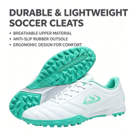 Chaussures de football de haute qualité pour adolescents, garçons et filles, crampons longs pour terrain synthétique, baskets d'entraînement en extérieur, cours de sport (PE)