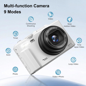 กล้องดิจิตอลถ่ายภาพ 4K ซูม 16 เท่า เครื่องบันทึกวิดีโอวินเทจ YouTube หน้าจอพลิก 180 องศา เซลฟี่ WiFi  AI ตัดเสียงรบกวน - Product Image 2
