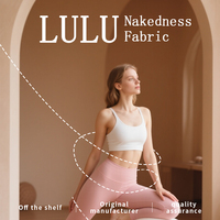 Pantalones de Yoga de Secado Rápido con Forro Elástico Transpirable Antibacteriano de Microfibra de Poliéster de Tela Nude LULU, Gran Venta