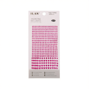 Adesivi con strass ILAN 3-6 mm rosa semisferici circa 275 pezzi Colore 06 - Product Image 1