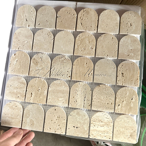 Carrelage mural en mosaïque de marbre de style arcade décor à la maison caractéristique chic couvrant la façade de dosseret moderne transformer la conception minimaliste - Product Image 4