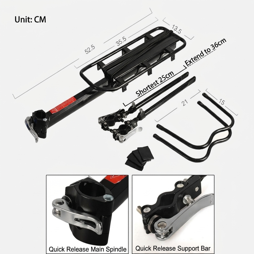 black bicycle quick-release rack