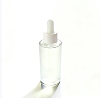 Flacon en verre ambré rond de 50 ml/100 ml avec pipette, opaque, givré, imprimé avec le logo YOGO, pour les gouttes pour les yeux