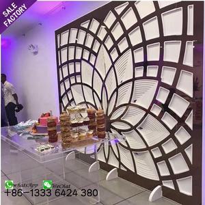 China Suppliers Wedding Stage Decoration Gold <b>Acrylic</b> Backdrop Wall Flower Stand Panel for Events - Product Image 3