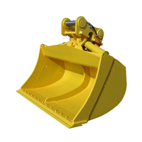 Godet hydraulique basculant à double vérin 45, directement de l'usine °   Accessoire de nivellement et de creusement latéral inclinable compatible avec les excavatrices CAT Komatsu