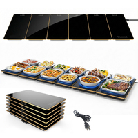Chauffe-Plats Électrique Empilable et Assemblable pour Buffets et Fêtes (52x15") – Réglage de Température à 8 Niveaux, Minuteur 24H