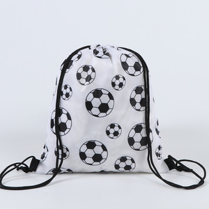 Bolsa con Cordón para Balón de Fútbol, Poliéster 210D, Blanco y Verde, Mochila Infantil, Bolsa de Almacenamiento - Product Image 4