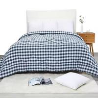 Couette matelassée en polyester à carreaux imprimés avec logo personnalisé, certifiée Oeko-Tex, respirante et douce, pour la maison et la chambre à coucher, OEM ODM