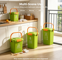 Poubelle de recyclage portable en PP avec couvercle rabattable et poignée de transport, 8L 10L 15L, poubelle de tri pour la maison et la cuisine
