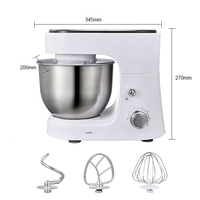 Batteur sur socle 6 vitesses 4L Machine de cuisine professionnelle avec crochet pétrisseur pour la pâtisserie Gâteau Mixeur planétaire multifonctionnel électrique