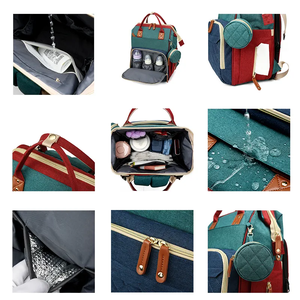 กระเป๋าเป้สะพายหลังเดินทางแบบพับได้อเนกประสงค์ถุงใส่ผ้าอ้อมกันน้ำได้รถเข็นเด็กพร้อมเตียงนอนสำหรับทารกแม่พกพาสะดวก - Product Image 3