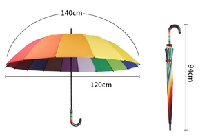 <b>Windproof</b> 16 Rib Large Strong Rainbow Xl Automatic Heavy Duty Golf <b>Umbrella</b> for Rain and Wind Promotion Gift - Product Image 3