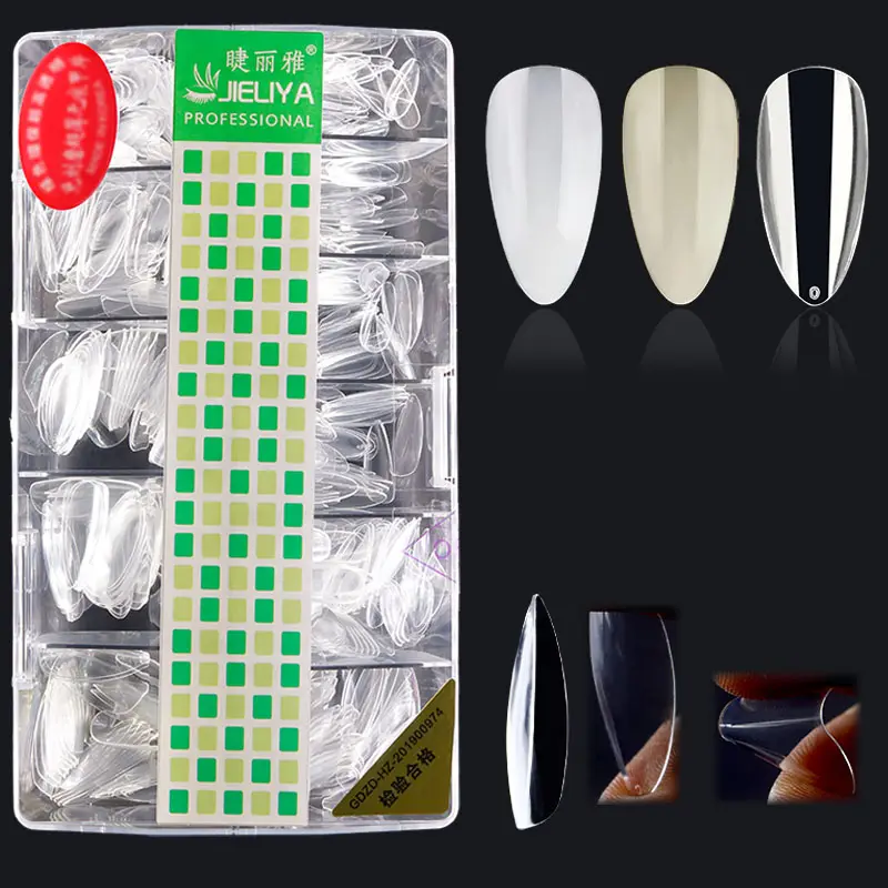 Wholesale 490pcs/box of clear fingertip nail pieces French long thin nail enhancement for fake nail