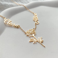 Collier minimaliste personnalisé Emanco en acier inoxydable plaqué argent/or, bijou tendance personnalisé pour la fête des mères