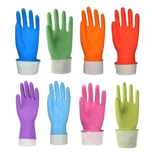 Gants résistants de haute qualité 100% latex de qualité supérieure Gants ménagers avec intérieur en coton floqué - Product Image 1