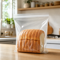 Sacs refermables en plastique transparent PE avec logo personnalisé, écologiques, de qualité alimentaire, pour le stockage du pain