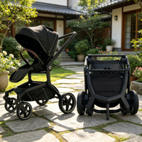 Poussette bébé 3-en-1 hiver chaud et confortable, coussin épais, poussette de voyage multifonctionnelle, siège auto détachable, pliable, 10 pièces