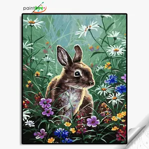 Paint Boy GX36655-40 * 50cm Ölgemälde nach Zahlen Animal Rabbit im Dschungel anpassbar Großhandel