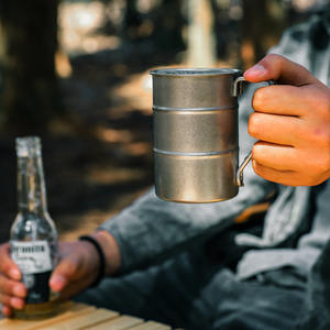 Retro Stainless Steel Outdoor <b>Mug</b> 2.0 L Lightweight <b>Camping</b> Drinkware Silver Color - Product Image 5