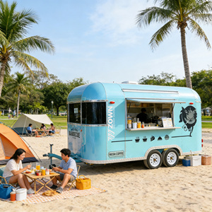 Curved <b>Canopy</b> Food Cart Streamlined Mobile Vending Cart, Windproof Design for Riverside and Lakeside Street Business - Product Image 1