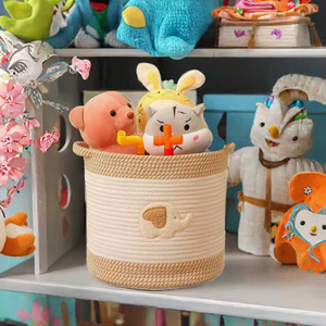 Cesta de Almacenamiento Multiusos de Cuerda de Algodón para Pañales de Bebé, Juguetes de Perro/Gato, Ropa - Diseño Plegable Ecológico para la Habitación de los Niños - Product Image 3