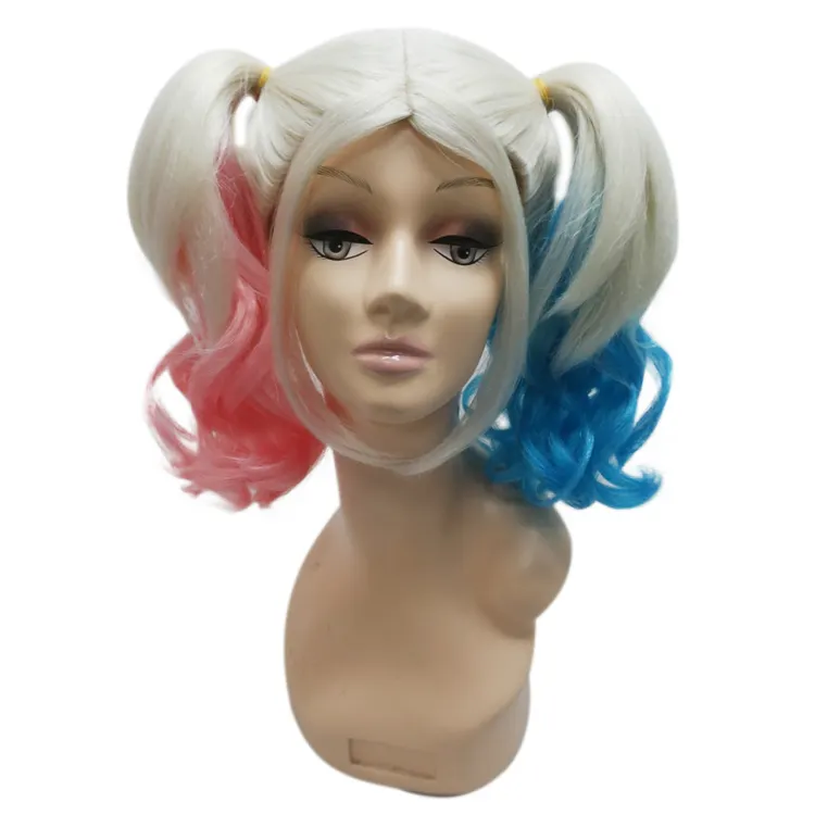 Novelties Halloween Joker Wigs Women Cosplay Hair Synthetic Costume Party Harley Quinn Anime Wigs