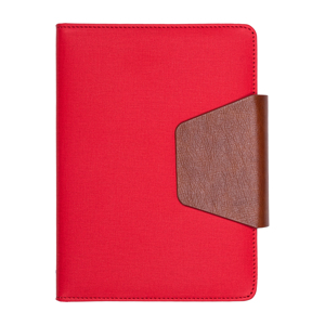 <b>A5</b> Fabric Fabric PU Leather Notebook Journal Executive Planner <b>Diary</b> Brown Leather Magnetic Flap Closure Beige Cover Pad - Product Image 4
