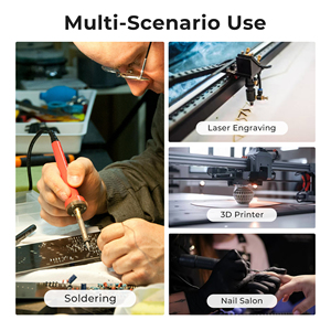 مستخرج الدخان من Fumego الأكثر مبيعًا 260m ³/h تدفق الهواء XF250III مع فلتر HEPA 3 في 1 لوضع علامات الليزر على الدخان وإزالة الرائحة - Product Image 3