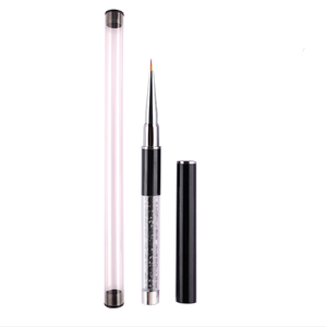 Pinceau de précision pour nail art avec manche en acrylique rose diamant, pinceau pour peinture au gel à lignes fines, pour la décoration de manucure - Product Image 1