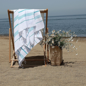 Serviettes de plage en coton turc Waffle Peshtemal | Serviettes tropicales d'été douces lavables à séchage rapide pour la maison et la plage - Product Image 5