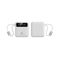 Batterie externe 10000mAh 20000mAh avec câbles intégrés, cordon, affichage numérique LED, chargeur portable rapide, double sortie USB