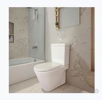 Ensemble WC moderne en céramique à double chasse sans bride, à deux pièces, avec siphon en S de 200 mm, pour l'Europe