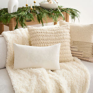 Vente en gros de couverture pour canapé-lit super douce, confortable, épaisse et chaude, fausse frisée, en peluche, en fourrure d'agneau Sherpa - Product Image 4