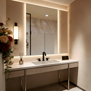 <span class=keywords><strong>Espejo</strong></span> Decorativo <span class=keywords><strong>Rectangular</strong></span> para Baño con Iluminación LED sin Bordes - Product Image 2