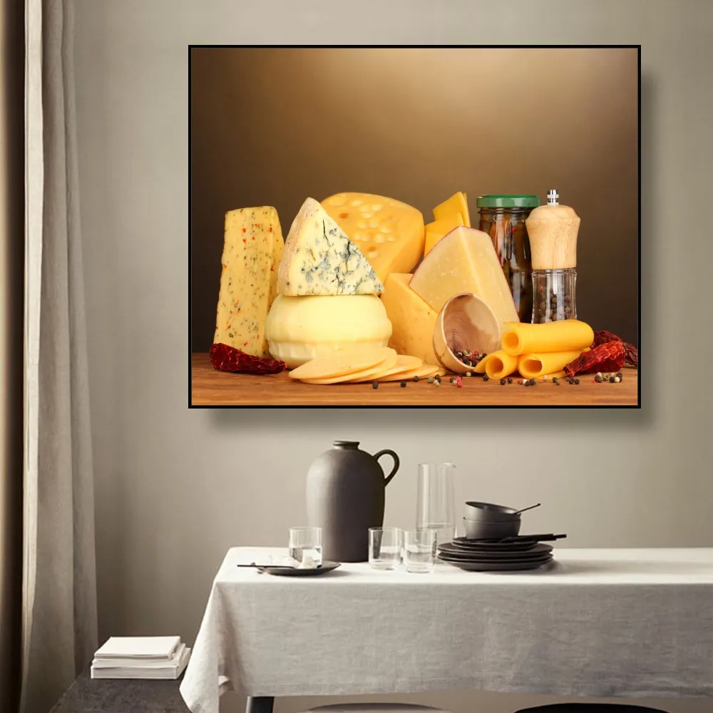 Kitchen Cheese Still Life Canvas Painting Calligraphy Posters Prints For Dining room Wall Pictures Home Art Decor