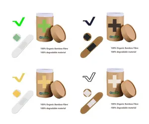 New Product eco friendly Natural Bamboo Fabric biodegradable band aid Strips bandages, 25pcs/Tube