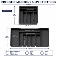 Organisateur d'ustensiles extensible pour la cuisine, plateau réglable pour couverts et argenterie