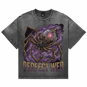 Camisetas de Hombre de Calidad Superior, Estilo Vintage, Lavado Ácido, Diseño Personalizado con Estampado DTG de Araña Punk, Camisetas Casuales Transpirables al por Mayor - Product Image 1