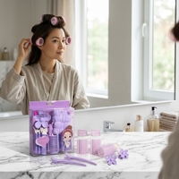 Set de Rulos para el Cabello con Pinzas de Flores y Diadema de Felpa Suave, Herramientas de Peinado DIY para el Hogar, Maquillaje y Estilismo