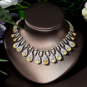 HIBRIDE Big Water <b>Drop</b> 4pcs Necklace and <b>Earring</b> Set Cubic Zirconia Jewelry for Women <b>Bridal</b> Wedding Party Gifts Bijoux N-997 - Product Image 4