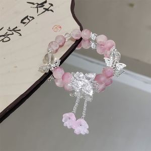Bracelet en perles style romantique, bijoux fantaisie, breloques papillon en cristal pour femme, vente en gros - Product Image 6