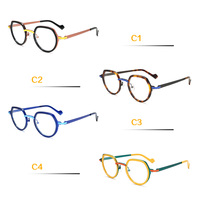 Monture de lunettes optiques vintage de haute qualité européenne, en acétate de couleur vive, nouveau design classique avec branches en métal