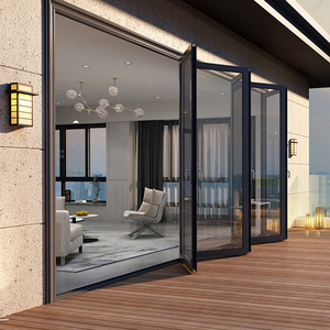 Stores extérieurs pliants en alliage d'aluminium pour villa, design moderne, étanches, à commande électrique, type <span class=keywords><strong>accordéon</strong></span> - Product Image 5
