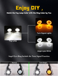 ไฟตัดหมอก LED สำหรับรถยนต์โตโยต้า ยาริส วีทซ์ พร้อมไฟวงแหวน Angel Eyes ไฟเดย์ไลท์ DRL ไฟเลี้ยว สีเหลือง ขาว ขอบโครเมียม ปี 2018 2019 <span class=keywords><strong>2020</strong></span> - Product Image 4